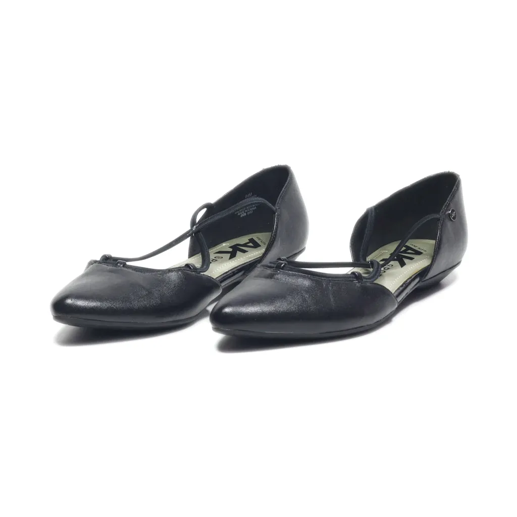 Anne Klein Slip Ons Leather Black Colour For Women