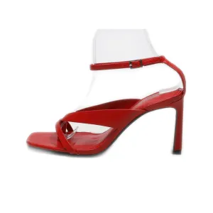 Bershka High-Heel Shoes Leather Red Colour For Women