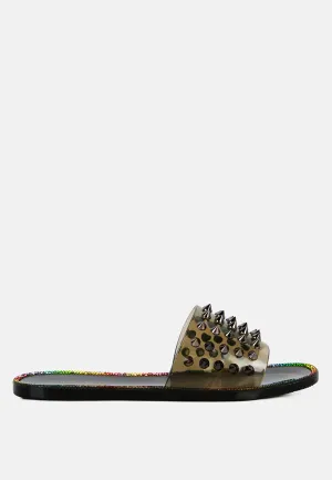 Bolly Punk Stud Clear Jelly Flats