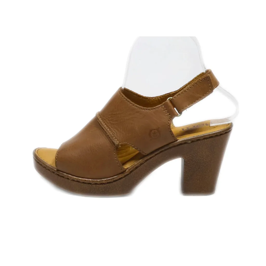 Born Peep Toe Leather Brown Colour For Women