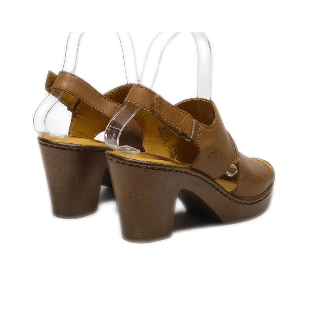 Born Peep Toe Leather Brown Colour For Women