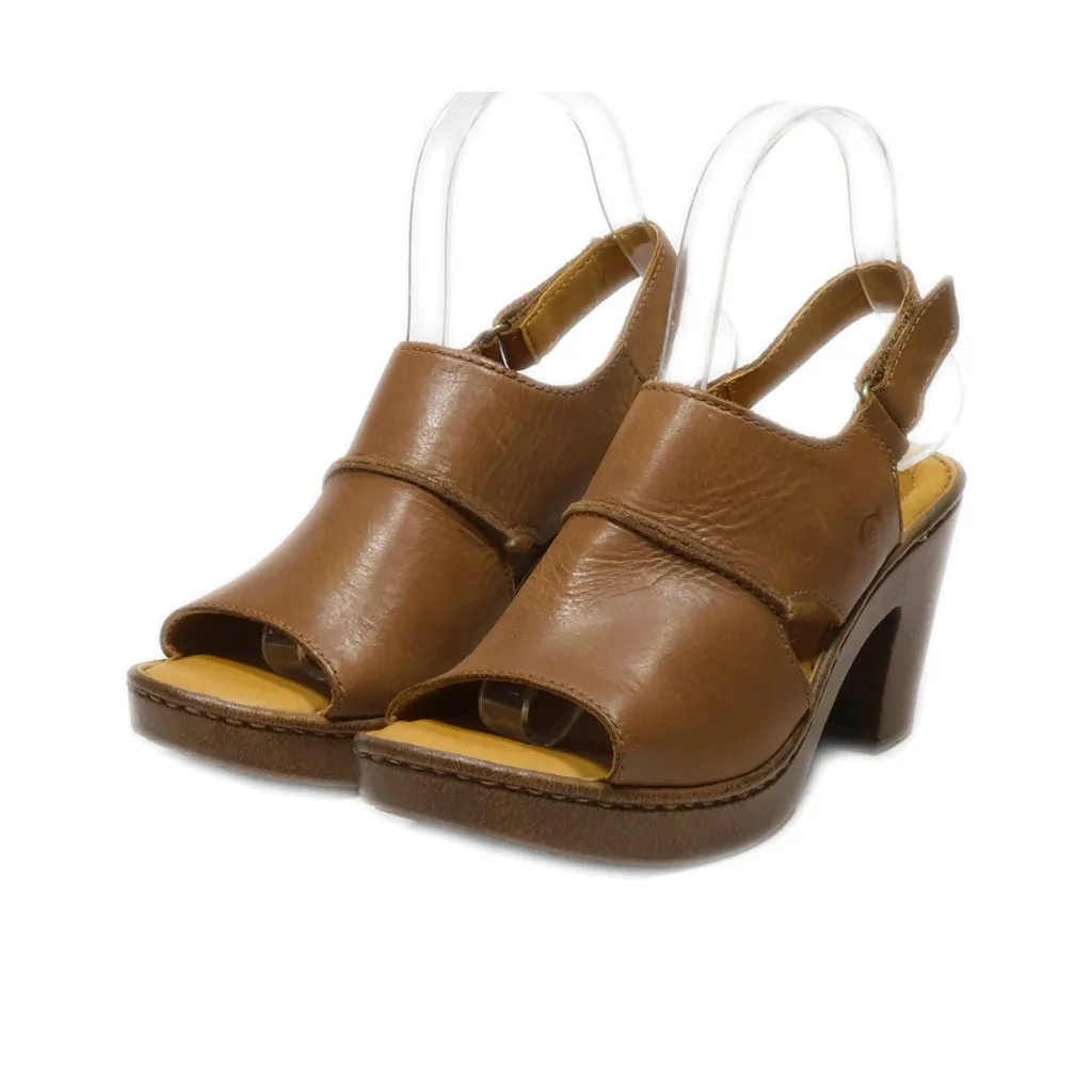 Born Peep Toe Leather Brown Colour For Women