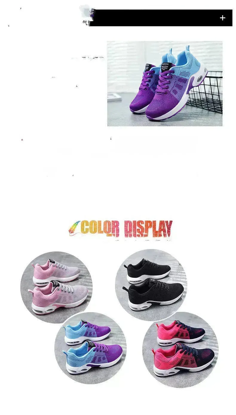 Casual Shoes Breathable Lightweight Mother Shoes Lace-up Cushioned Sneakers for Women