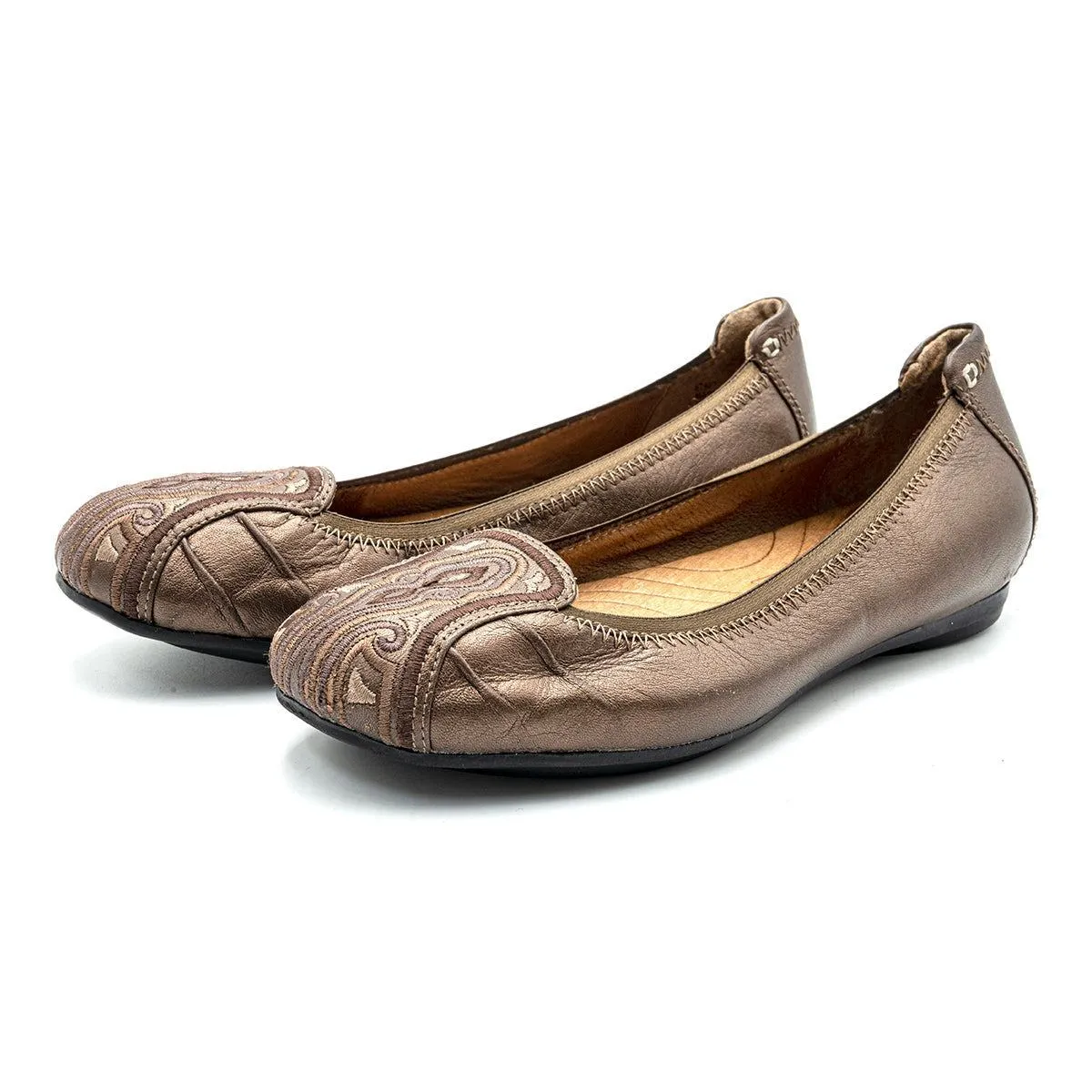 Clarks Indigo Ballerinas Leather Brown Colour For Women