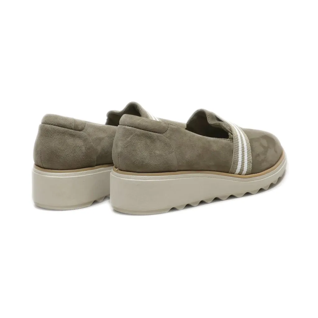 Clarks Slip Ons Fabric Grey Colour For Women