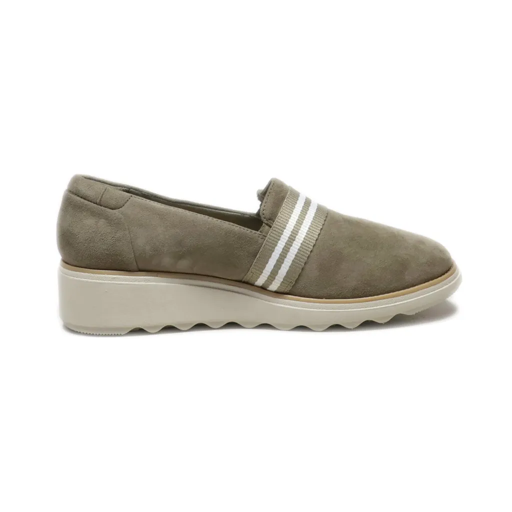 Clarks Slip Ons Fabric Grey Colour For Women