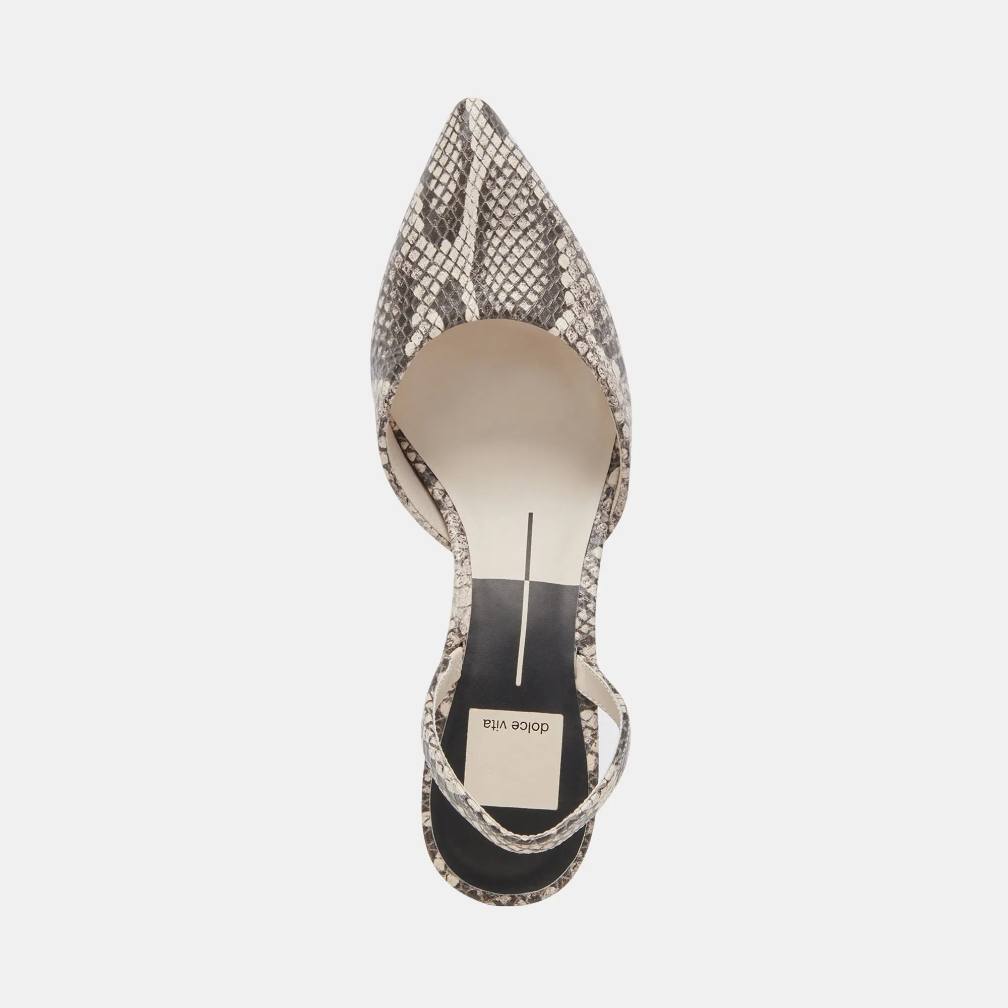 CORSA HEELS BLACK WHITE EMBOSSED SNAKE