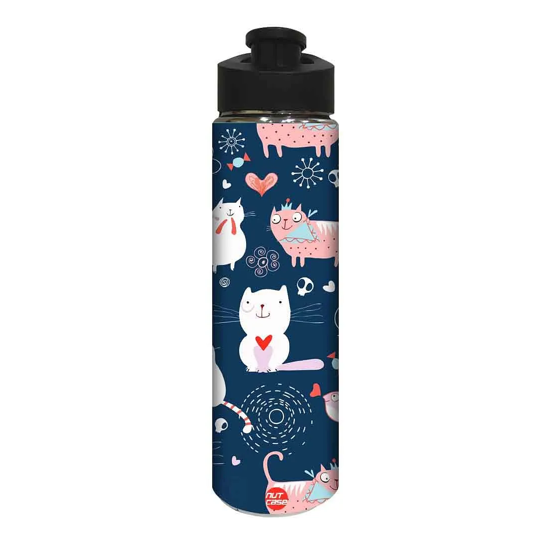 Designer Stainless Steel Water Bottle for Girls - Cute Cats