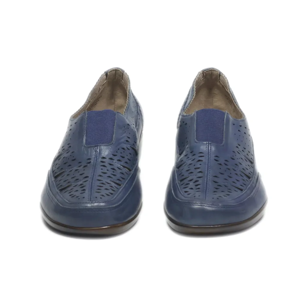 Easy Spirit Slip Ons Leather Blue Colour For Women