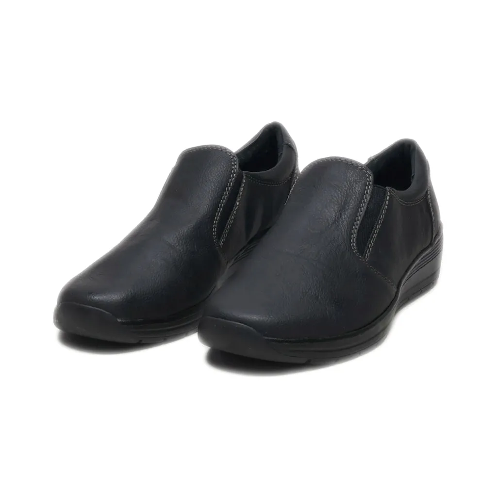 Easy Street Slip Ons Leather Black Colour For Women