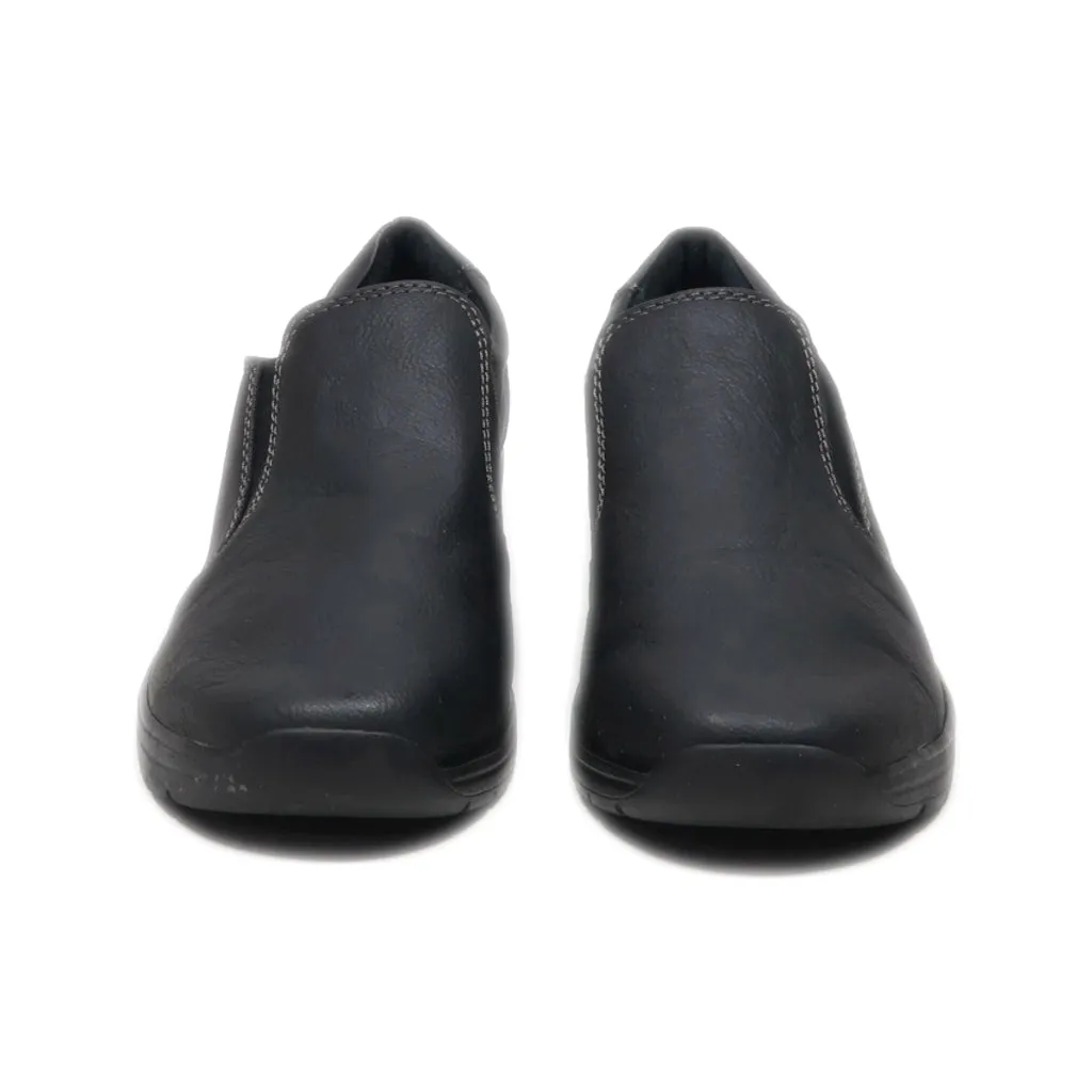 Easy Street Slip Ons Leather Black Colour For Women