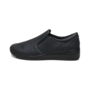 Easy Street Slip Ons Leather Black Colour For Women