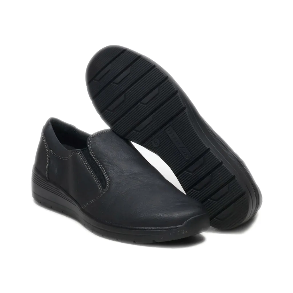 Easy Street Slip Ons Leather Black Colour For Women