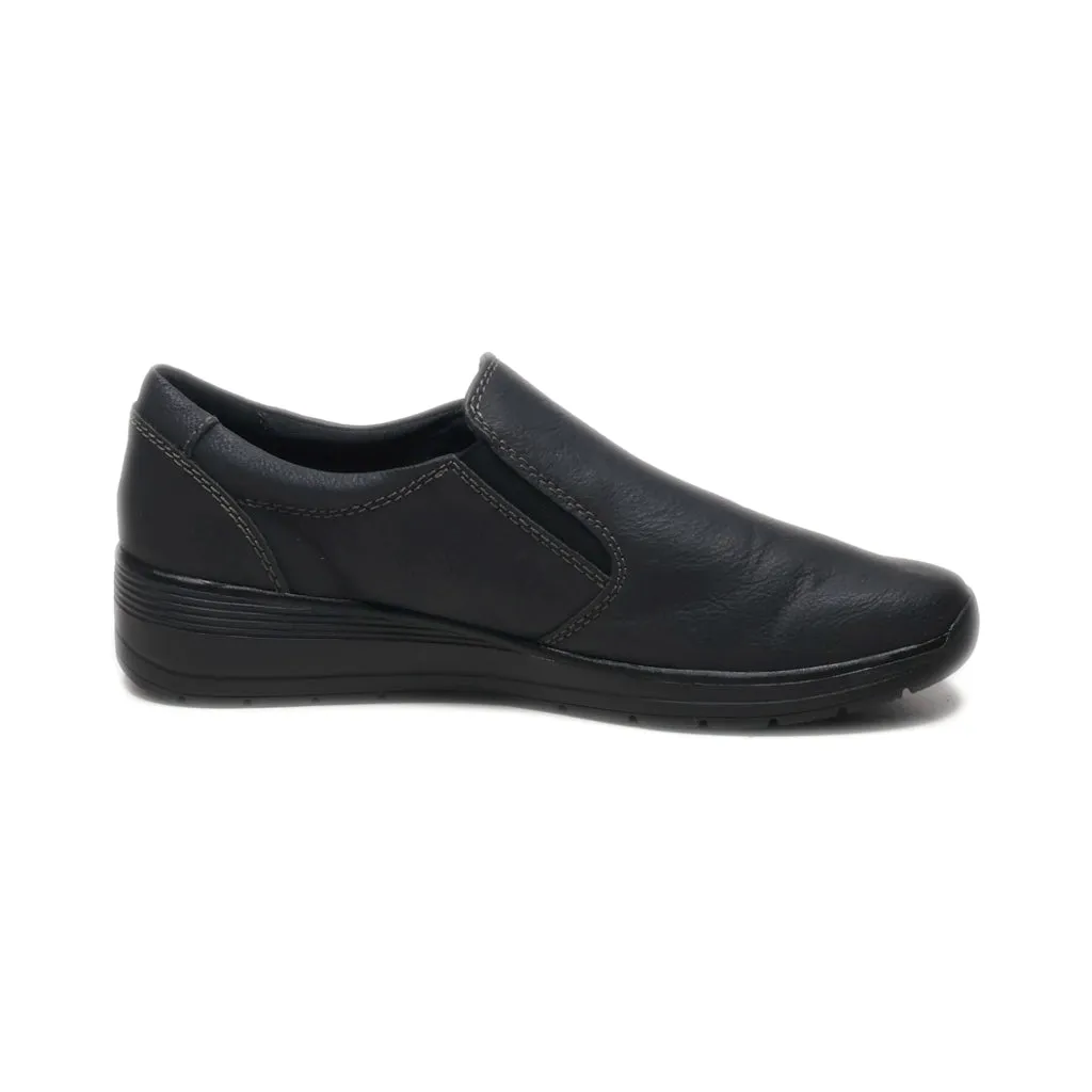 Easy Street Slip Ons Leather Black Colour For Women