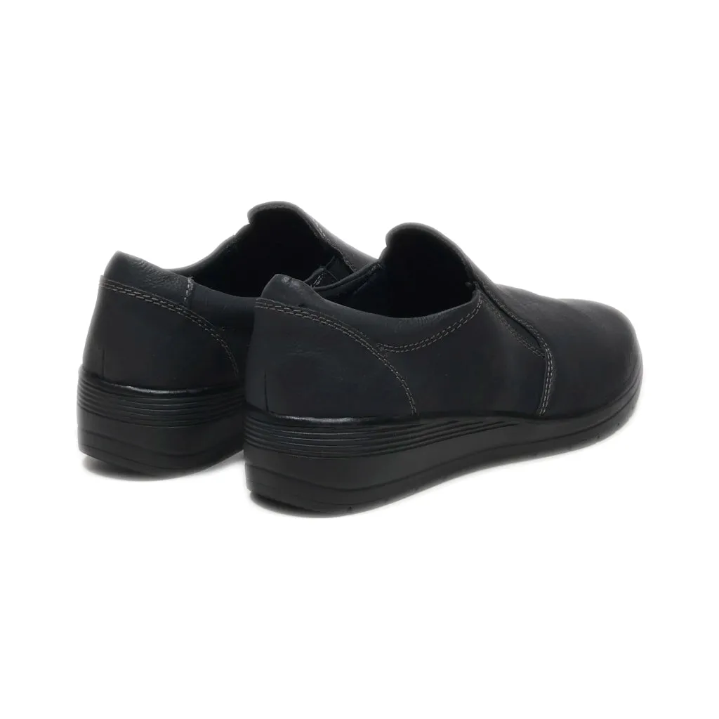 Easy Street Slip Ons Leather Black Colour For Women