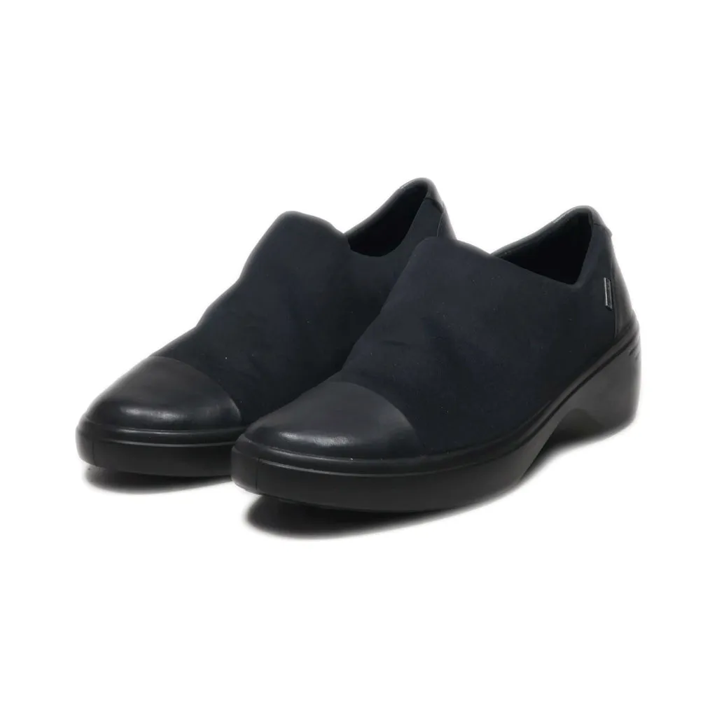 Ecco Danish Design Slip Ons Fabric Black Colour For Women