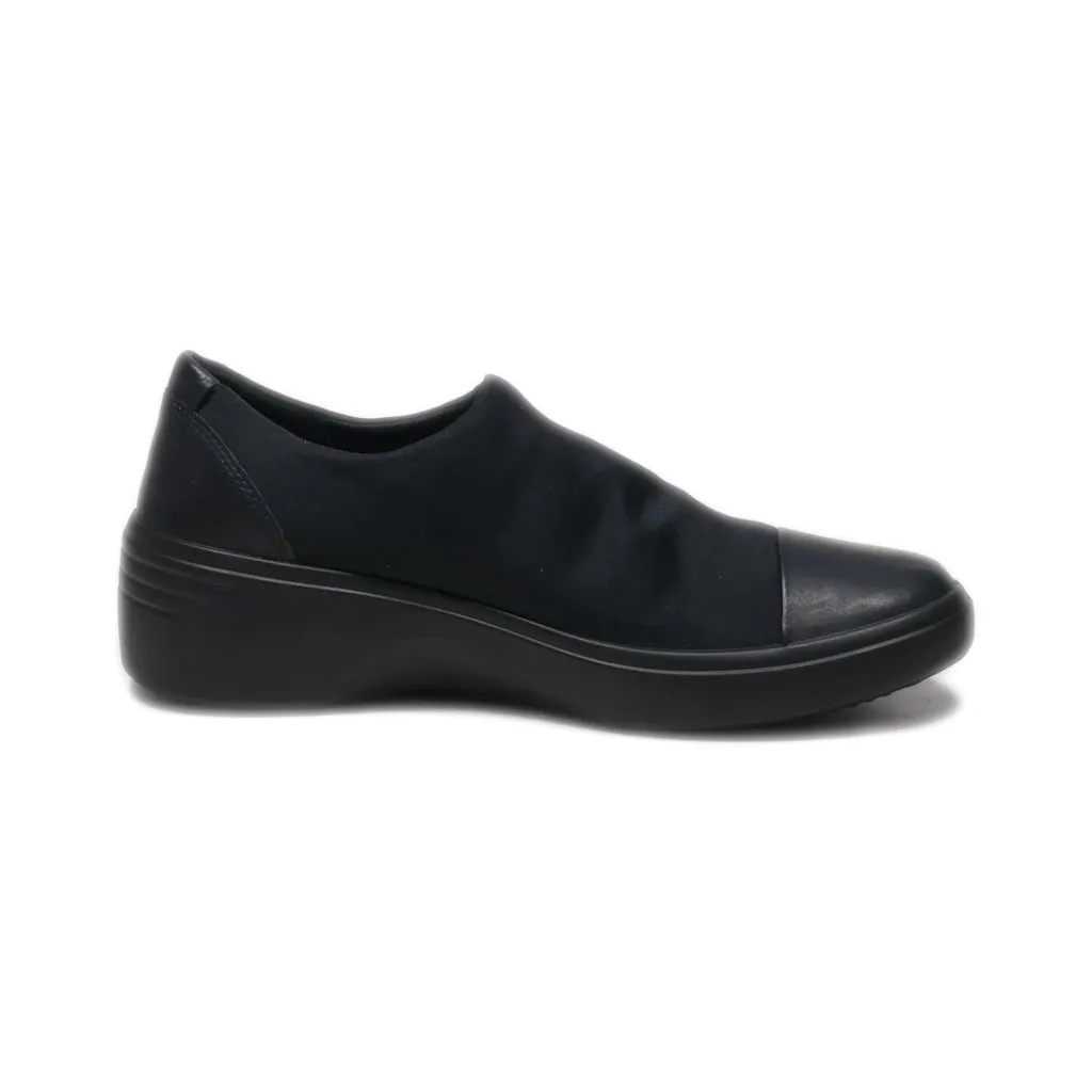 Ecco Danish Design Slip Ons Fabric Black Colour For Women