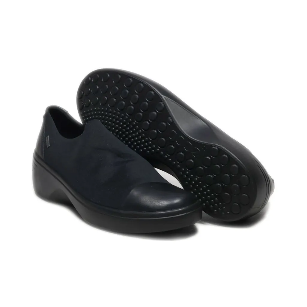 Ecco Danish Design Slip Ons Fabric Black Colour For Women