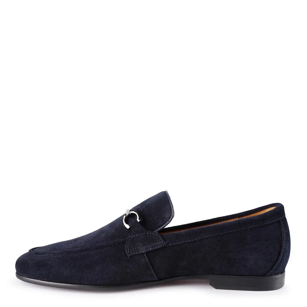 Ethan Navy Suede Loafers