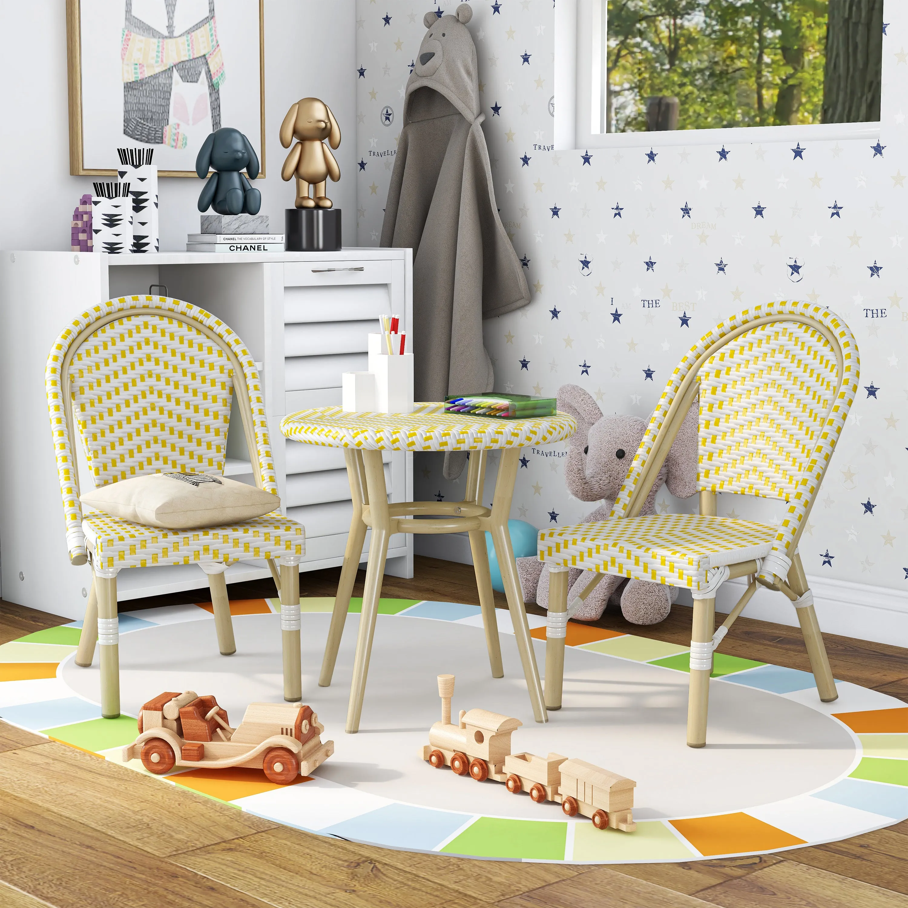 Ferdinand Natural Tone 3-piece Kids Side Table Set