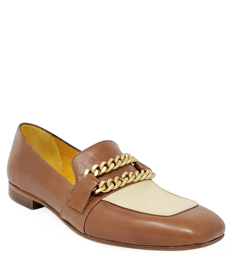 Flat Loafer Tan/Cream