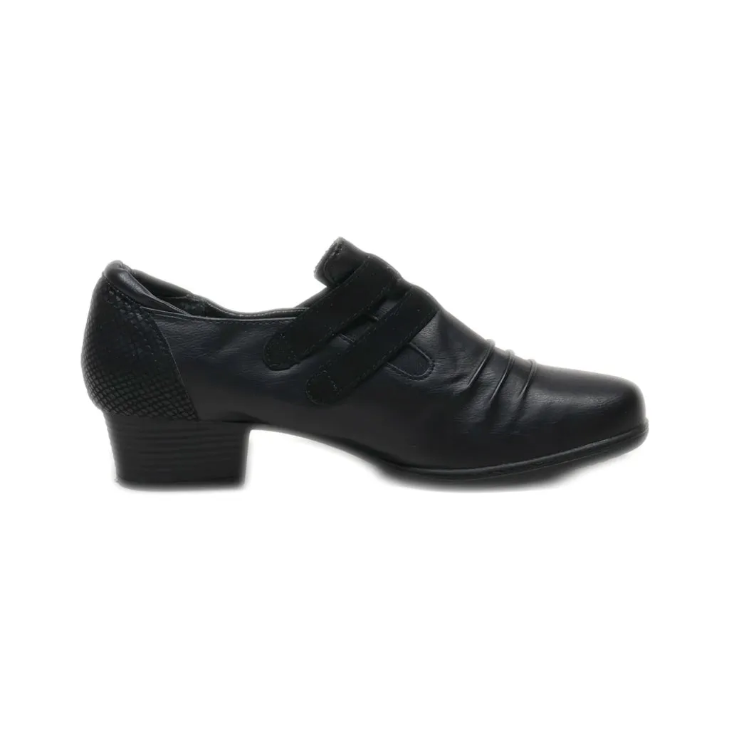 Footflexx Slip Ons Leather Black Colour For Women