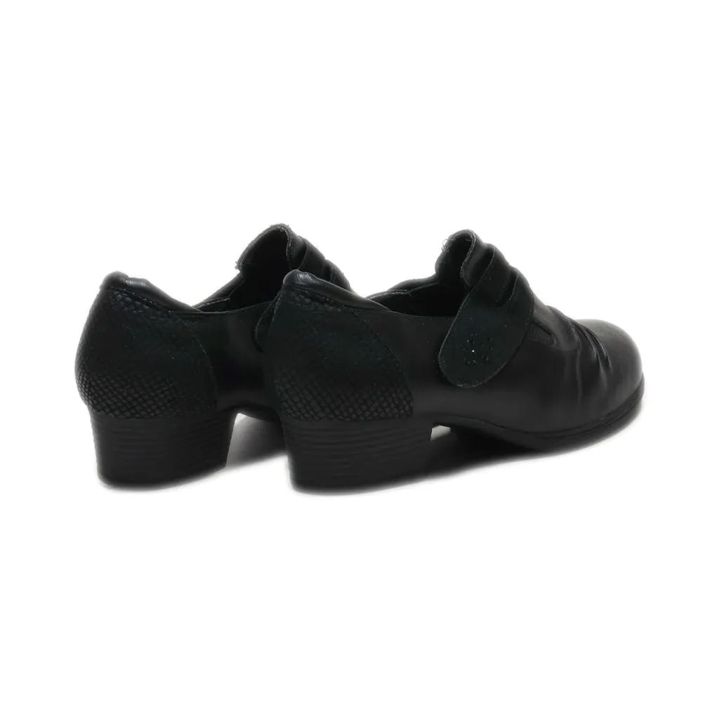 Footflexx Slip Ons Leather Black Colour For Women