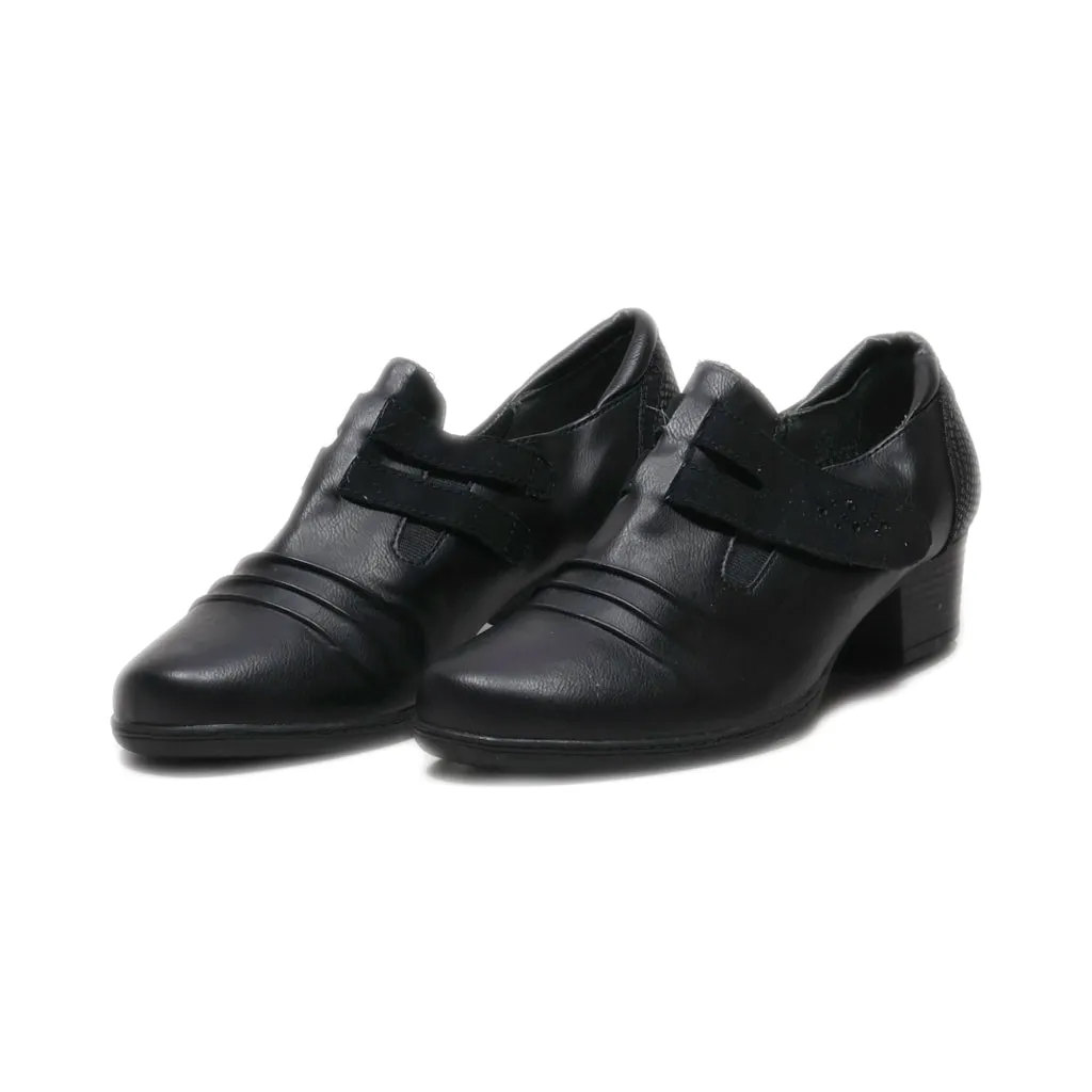 Footflexx Slip Ons Leather Black Colour For Women