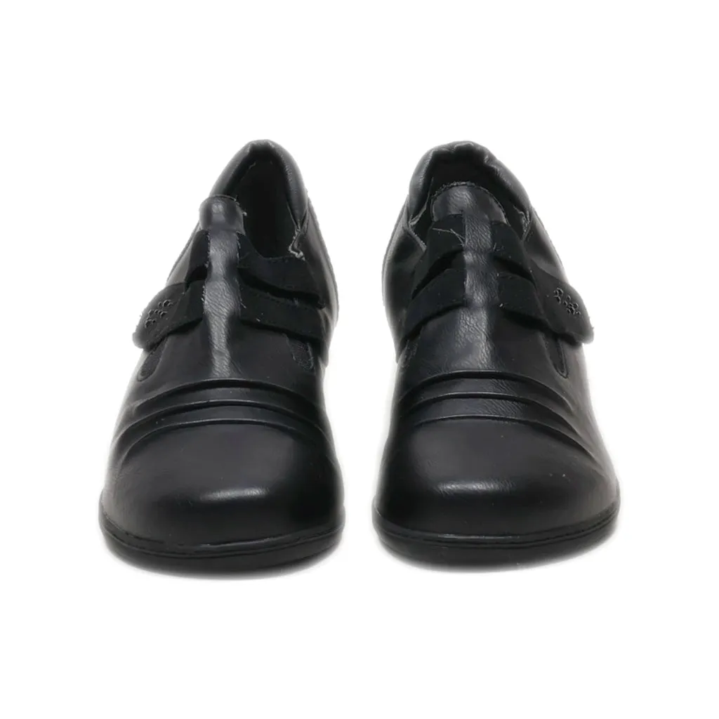 Footflexx Slip Ons Leather Black Colour For Women