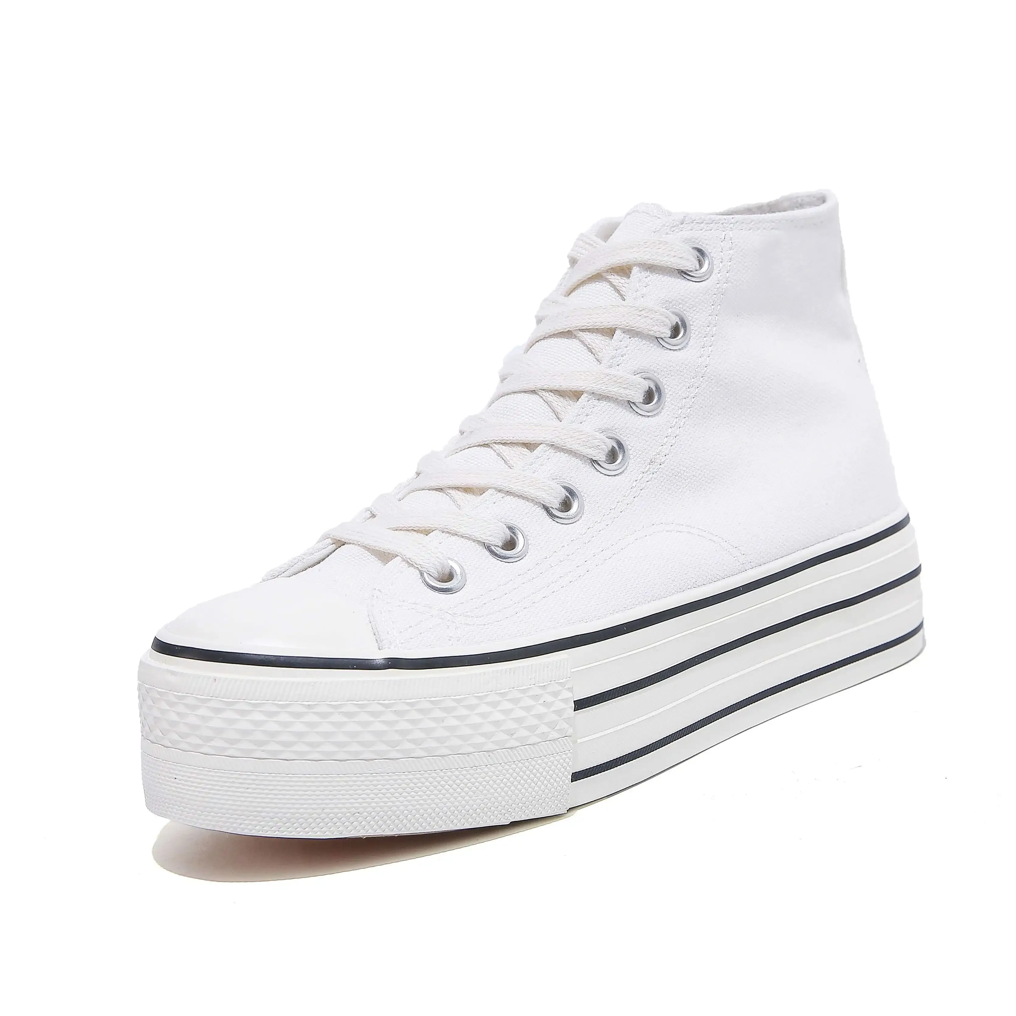 Funki Buys | Boots | Women Canvas LaceUp Thick Sole Sneaker