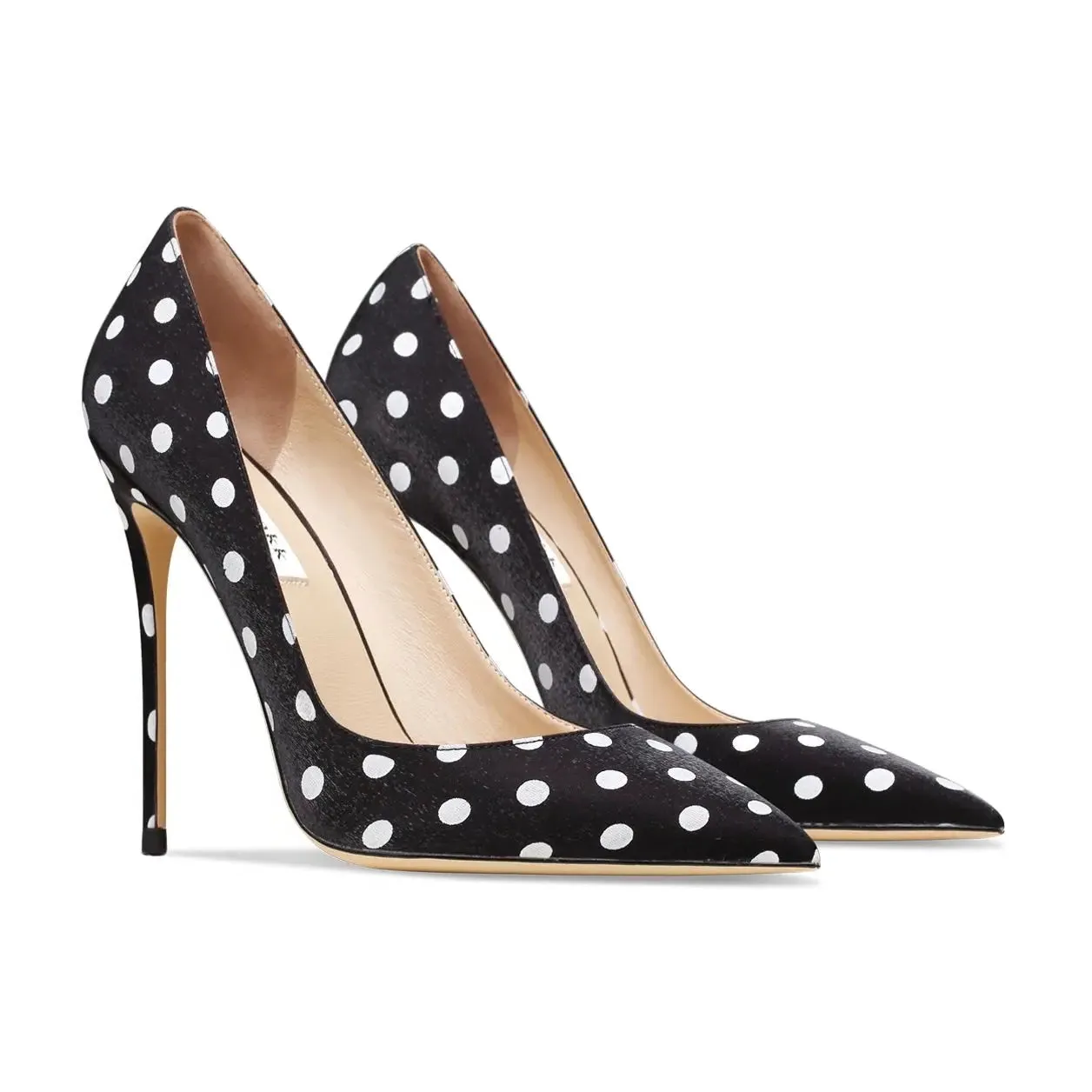 Funki Buys | Shoes | Women's Silk Polka Dot Pointed Toe Heels