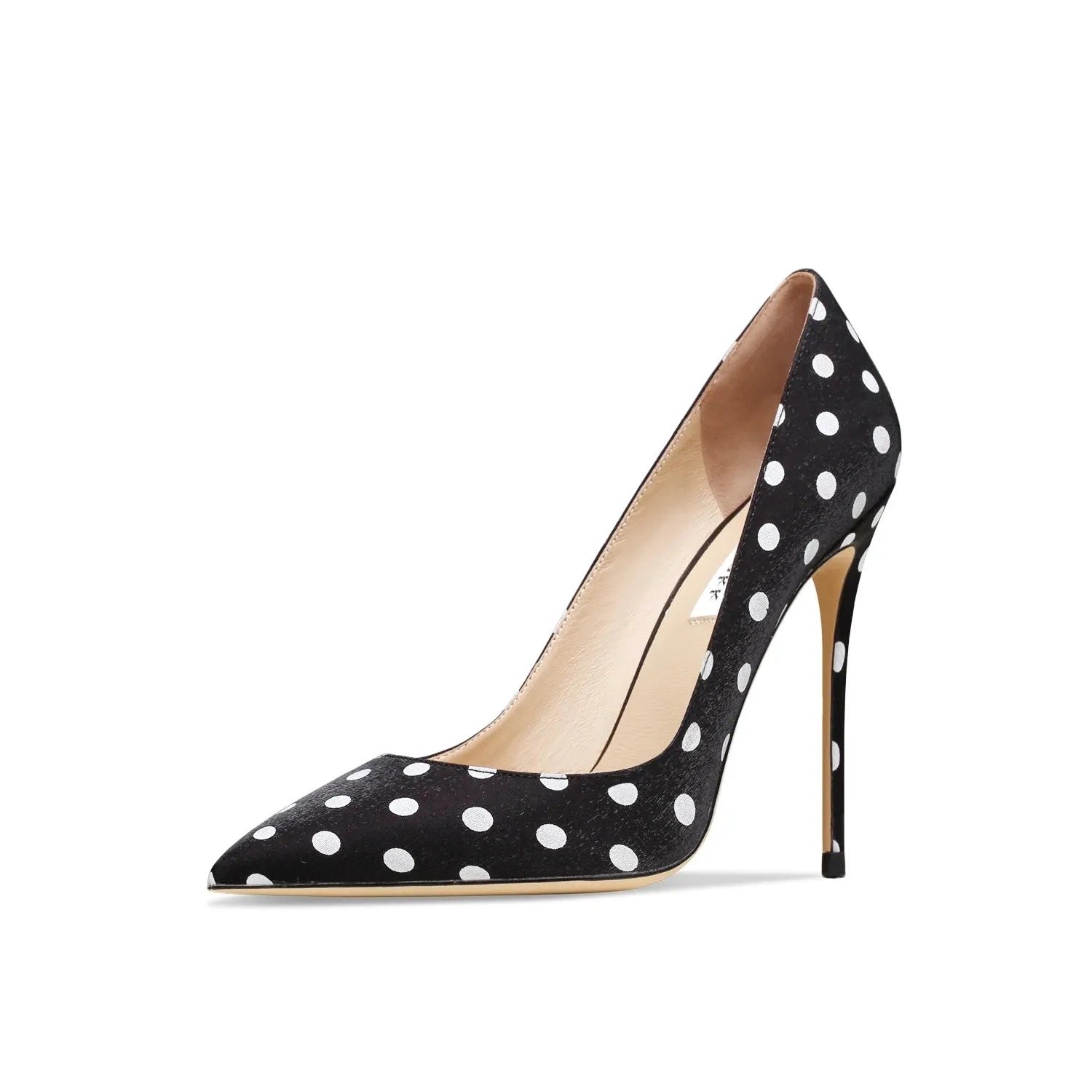 Funki Buys | Shoes | Women's Silk Polka Dot Pointed Toe Heels