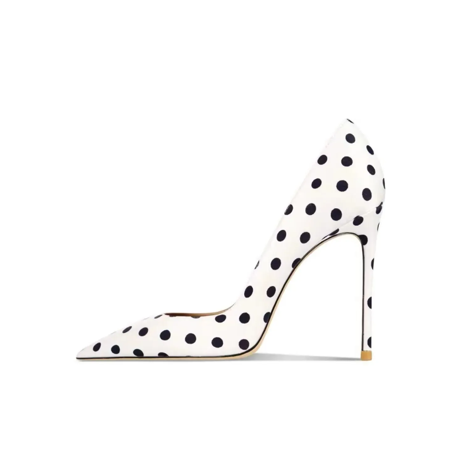 Funki Buys | Shoes | Women's Silk Polka Dot Pointed Toe Heels