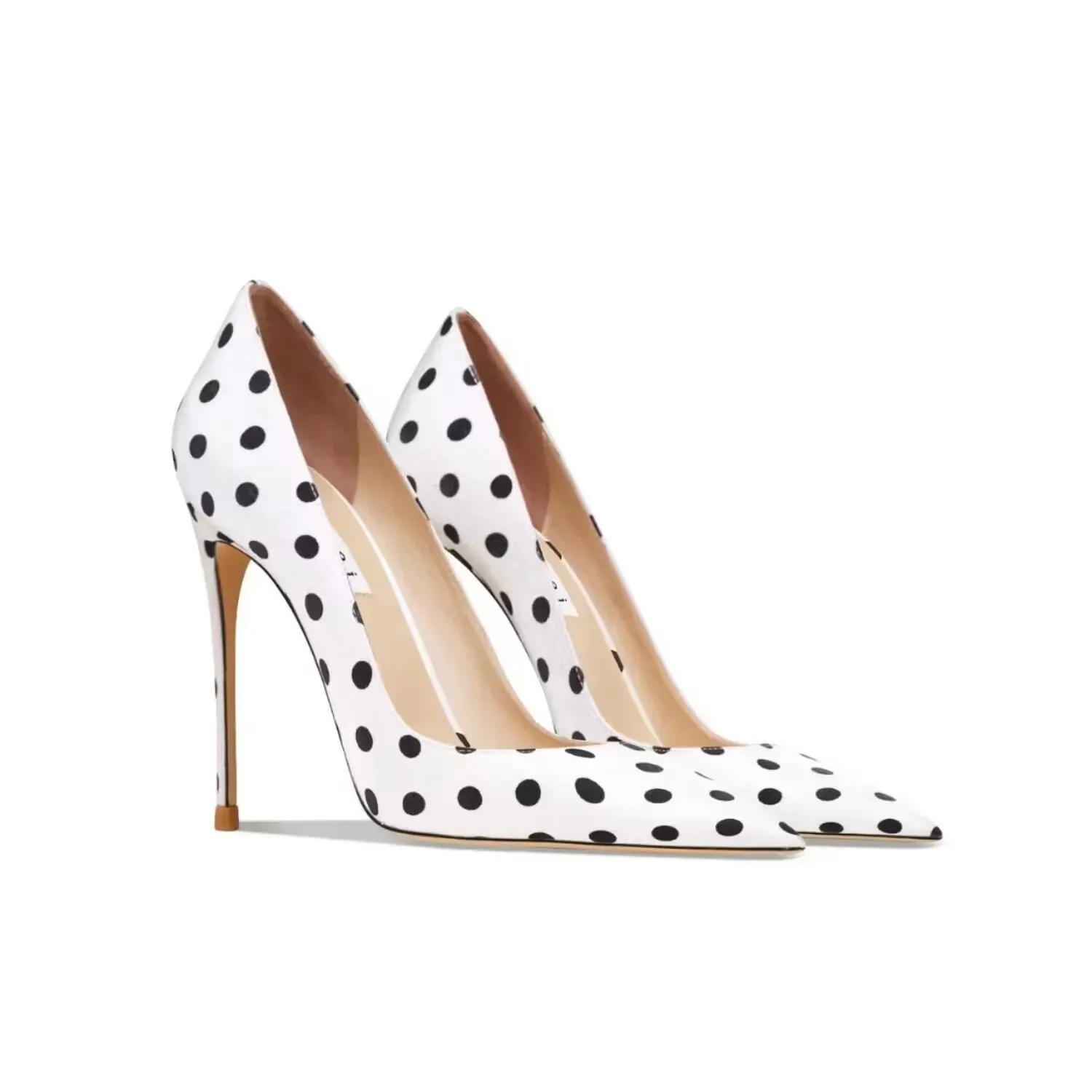 Funki Buys | Shoes | Women's Silk Polka Dot Pointed Toe Heels