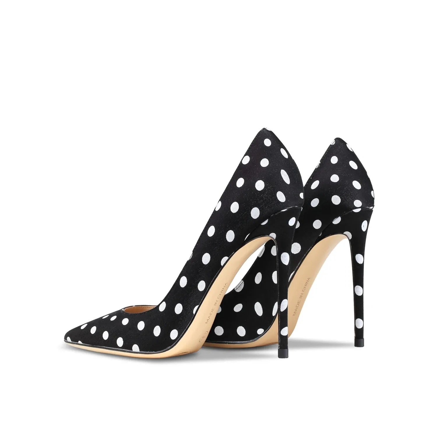 Funki Buys | Shoes | Women's Silk Polka Dot Pointed Toe Heels