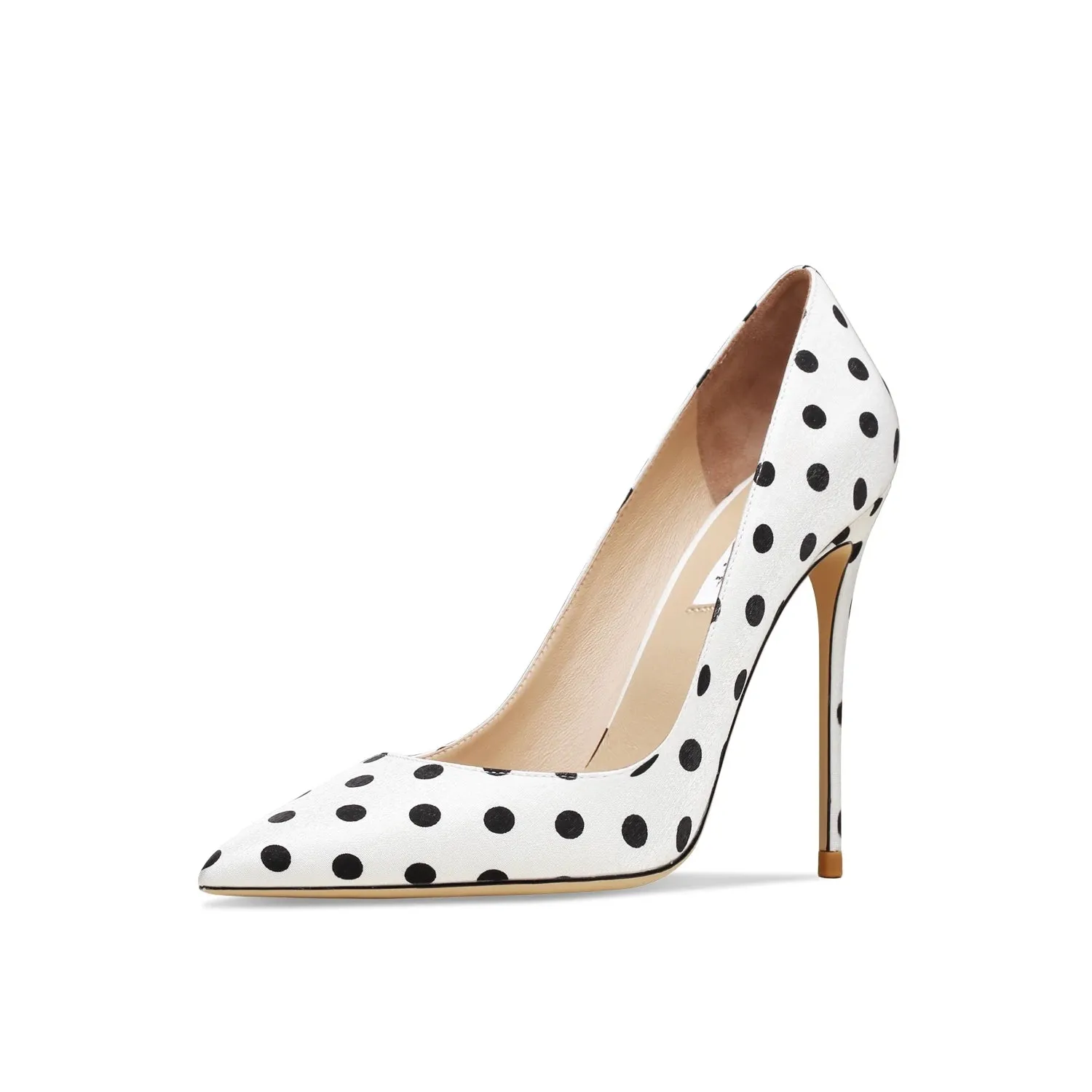 Funki Buys | Shoes | Women's Silk Polka Dot Pointed Toe Heels