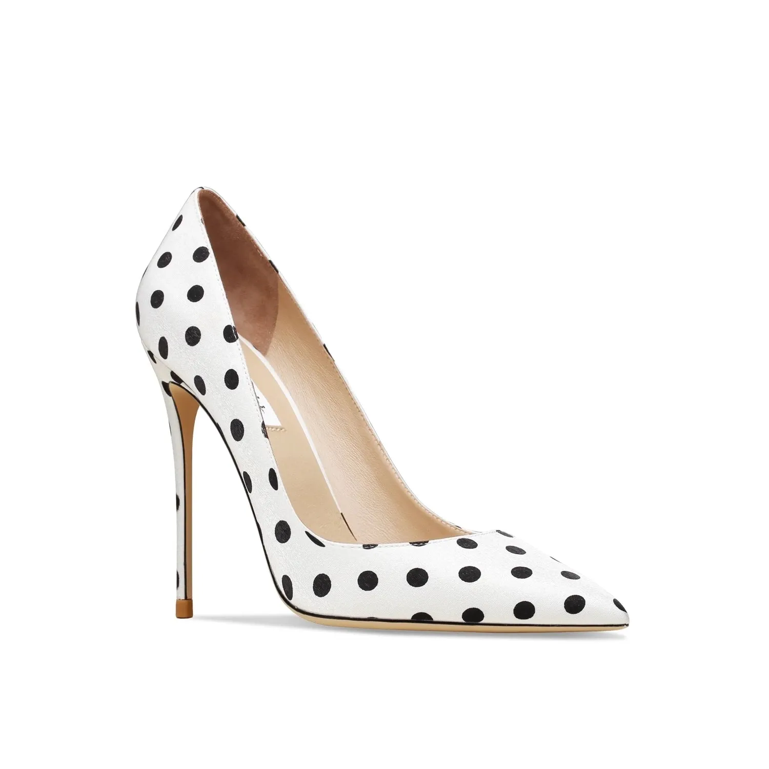 Funki Buys | Shoes | Women's Silk Polka Dot Pointed Toe Heels