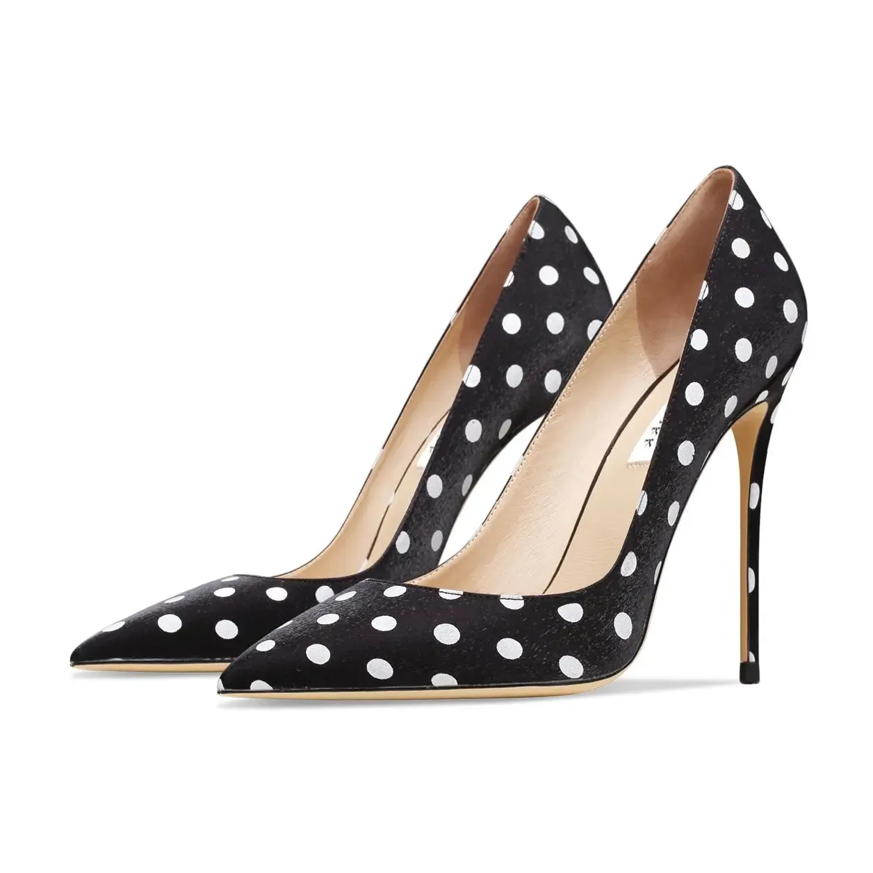 Funki Buys | Shoes | Women's Silk Polka Dot Pointed Toe Heels