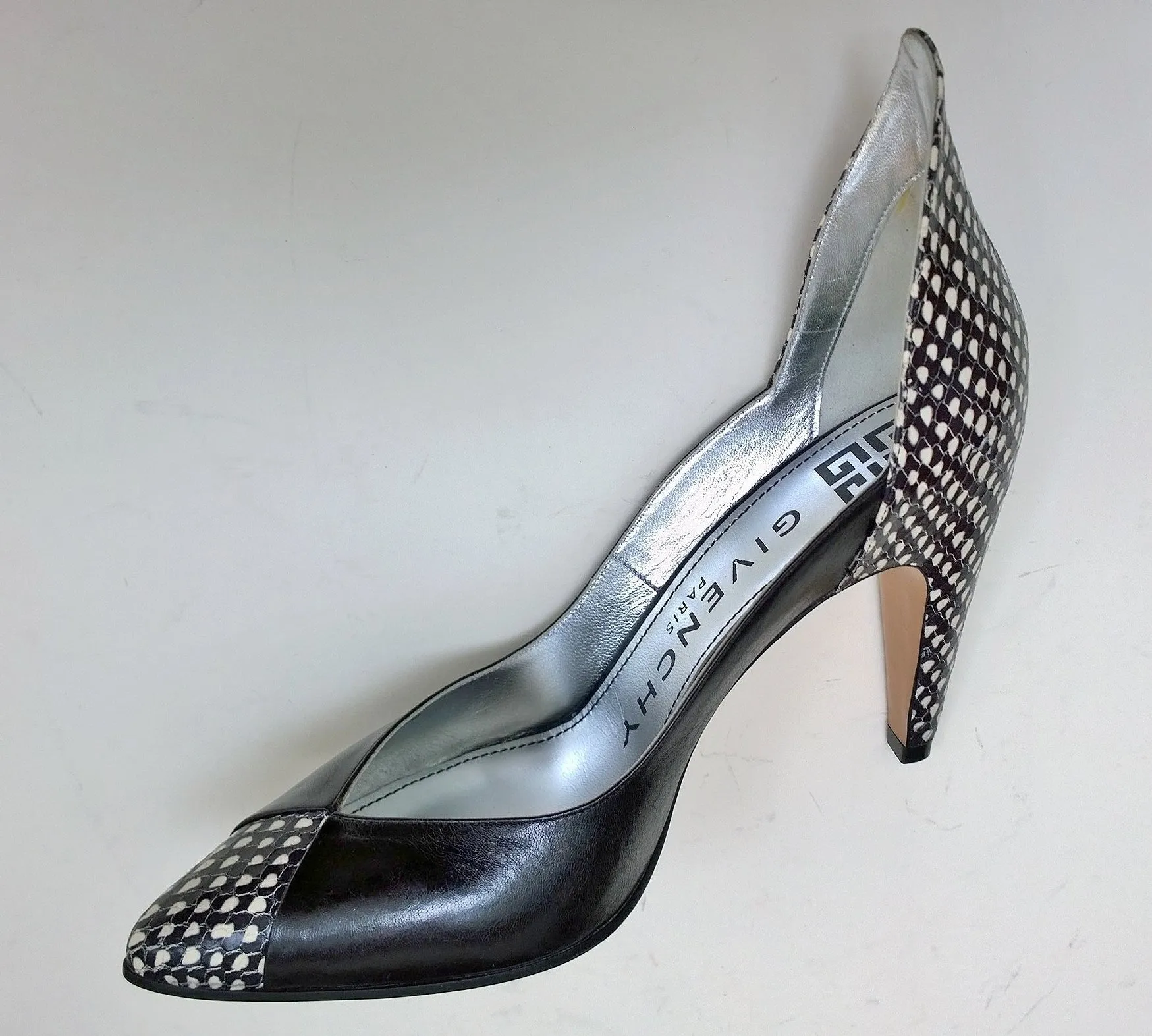 Givenchy Black Leather Printed Elaphe Heels