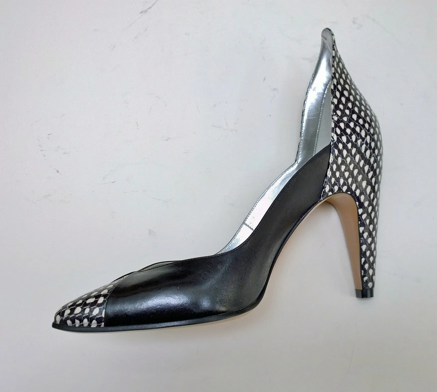 Givenchy Black Leather Printed Elaphe Heels