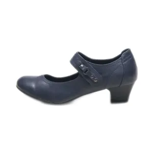 Graceland Mid-Heel Shoes Leather Blue Colour For Women