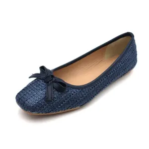 Hnzxzm Fashion Flats for Women Single Shoes Elegant Brand Office Lady Shoes Slip-on Casual Woman Boat Shoes Black Blue A4509