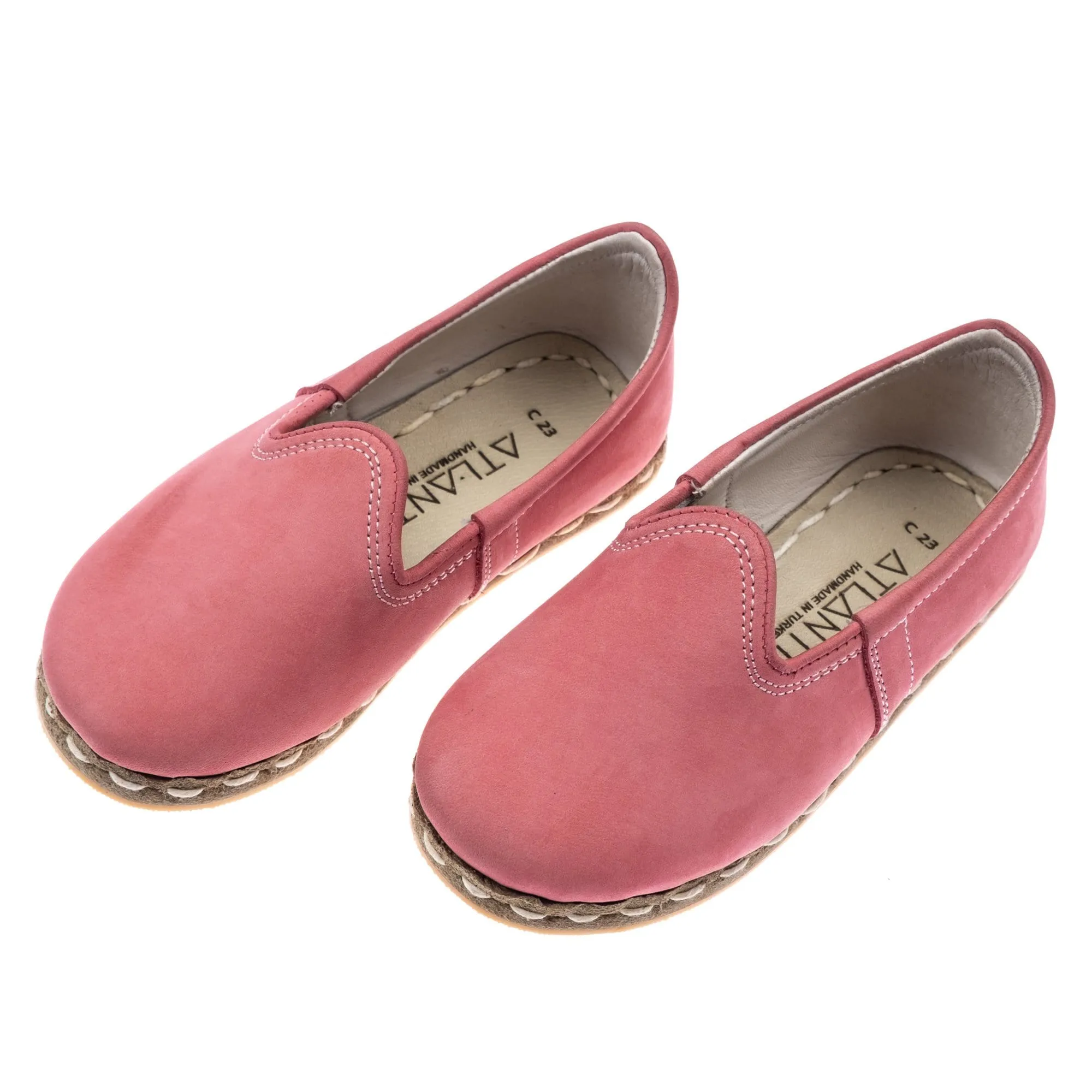 Kids Pink Leather Shoes