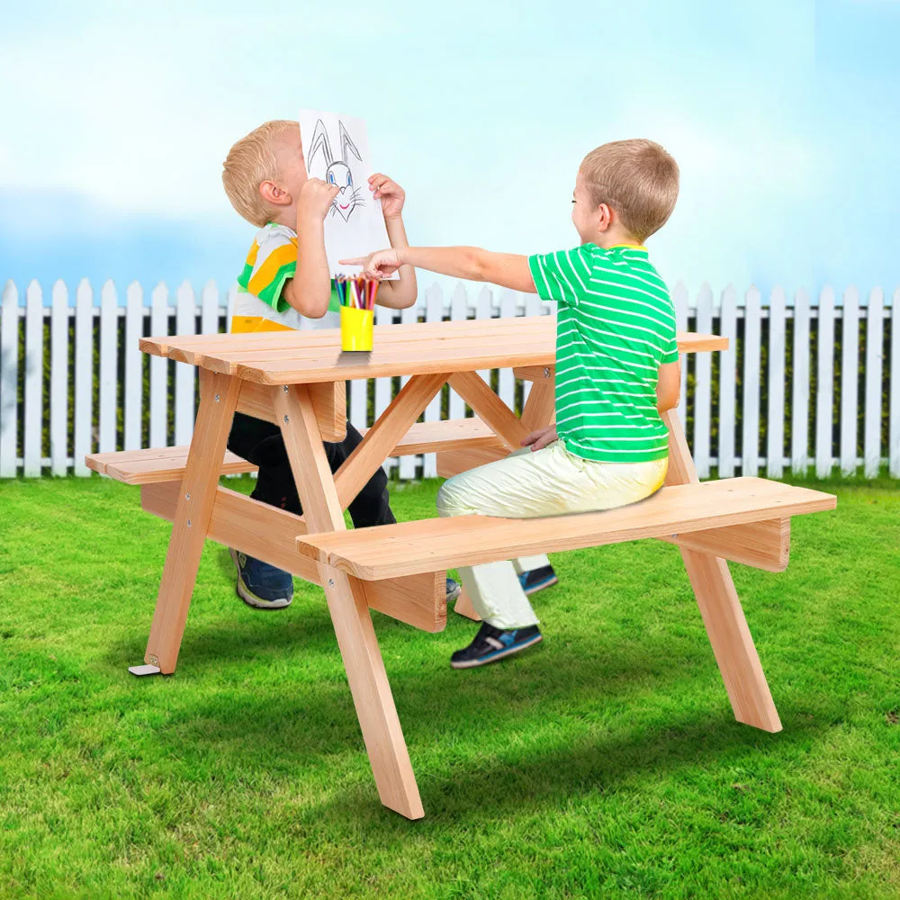 Kids Wooden Picnic Bench Set