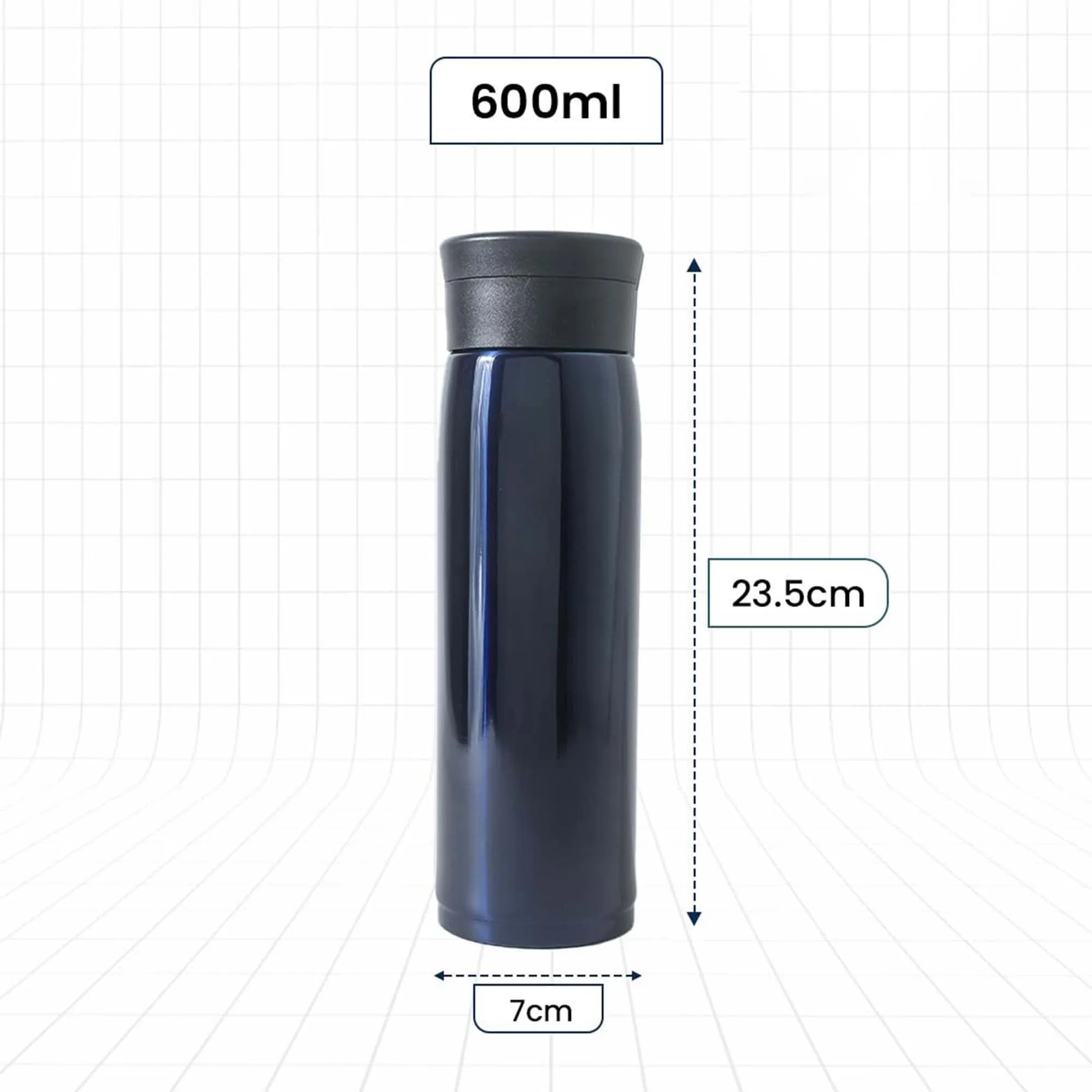 Kuber Industries Leakproof Insulated Stainless Steel Water Tumbler Bottle for Men's | Water Bottle for Office & Kids | Ideal for Gym, Home, Hiking & Travel | CO230201C-Navy