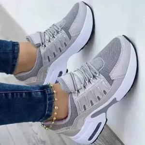 Lace Up Sneakers Women Wedge Heel Running Sports Sneakers Shoes for Women.