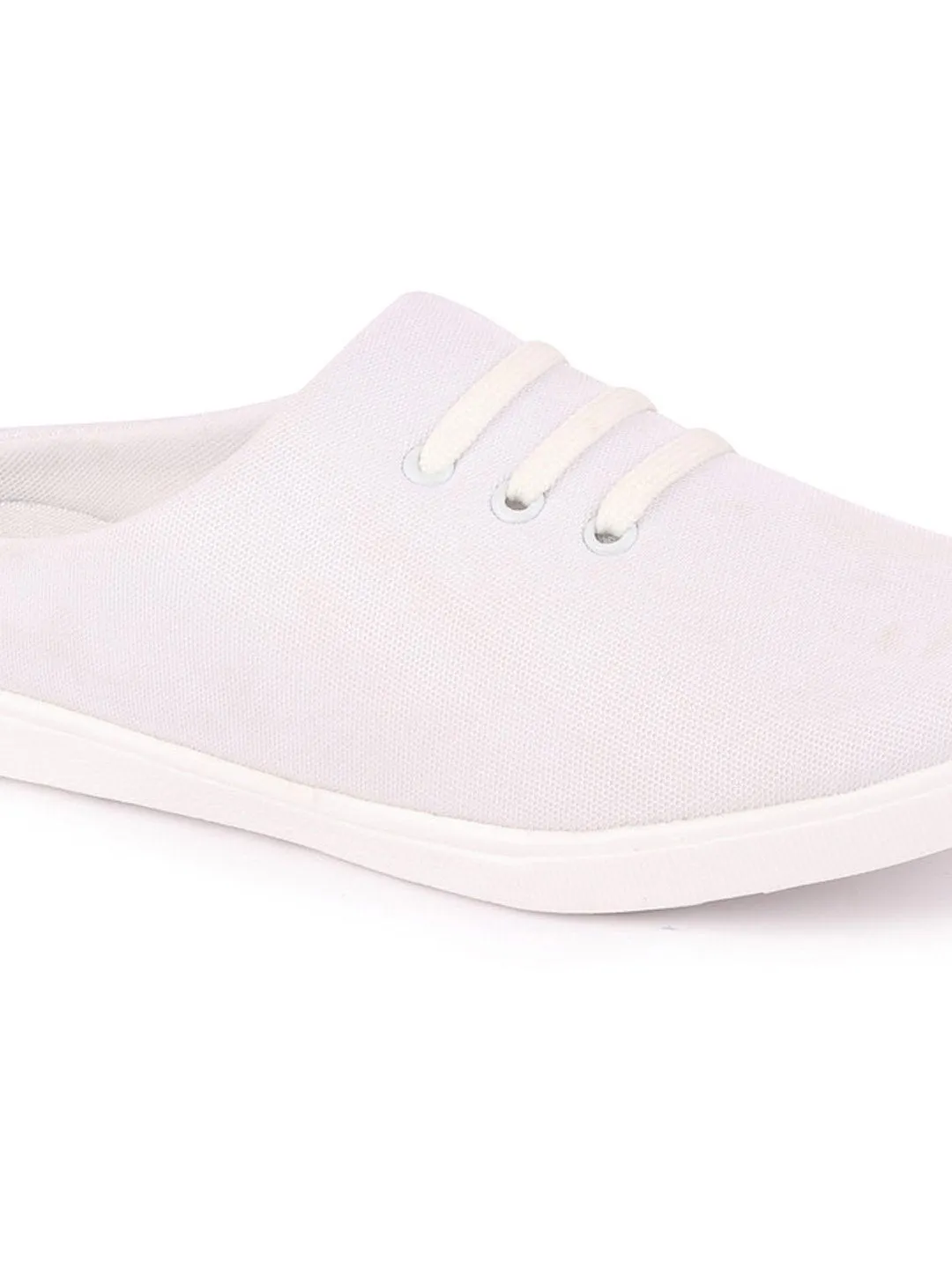 Men White Casual Canvas Slip-On Shoes