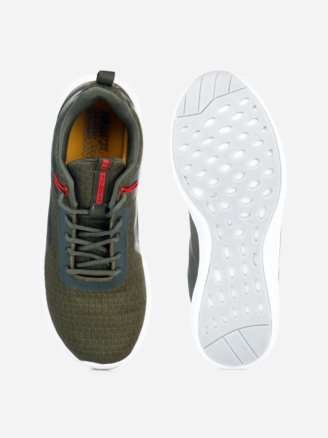 Men's Olive Lace Up Sneaker (ID7513)