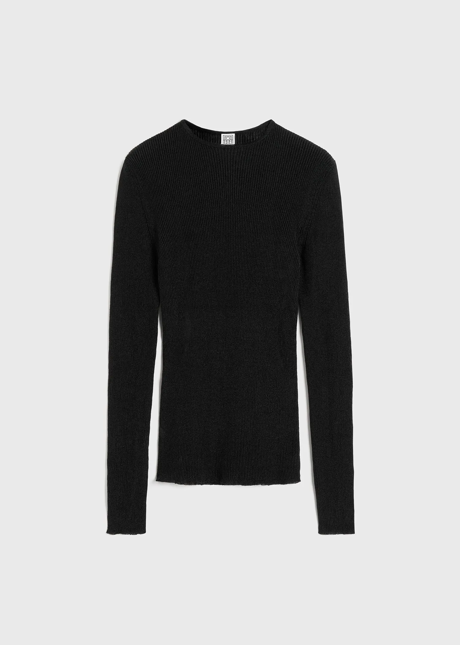 Metallic rib knit black