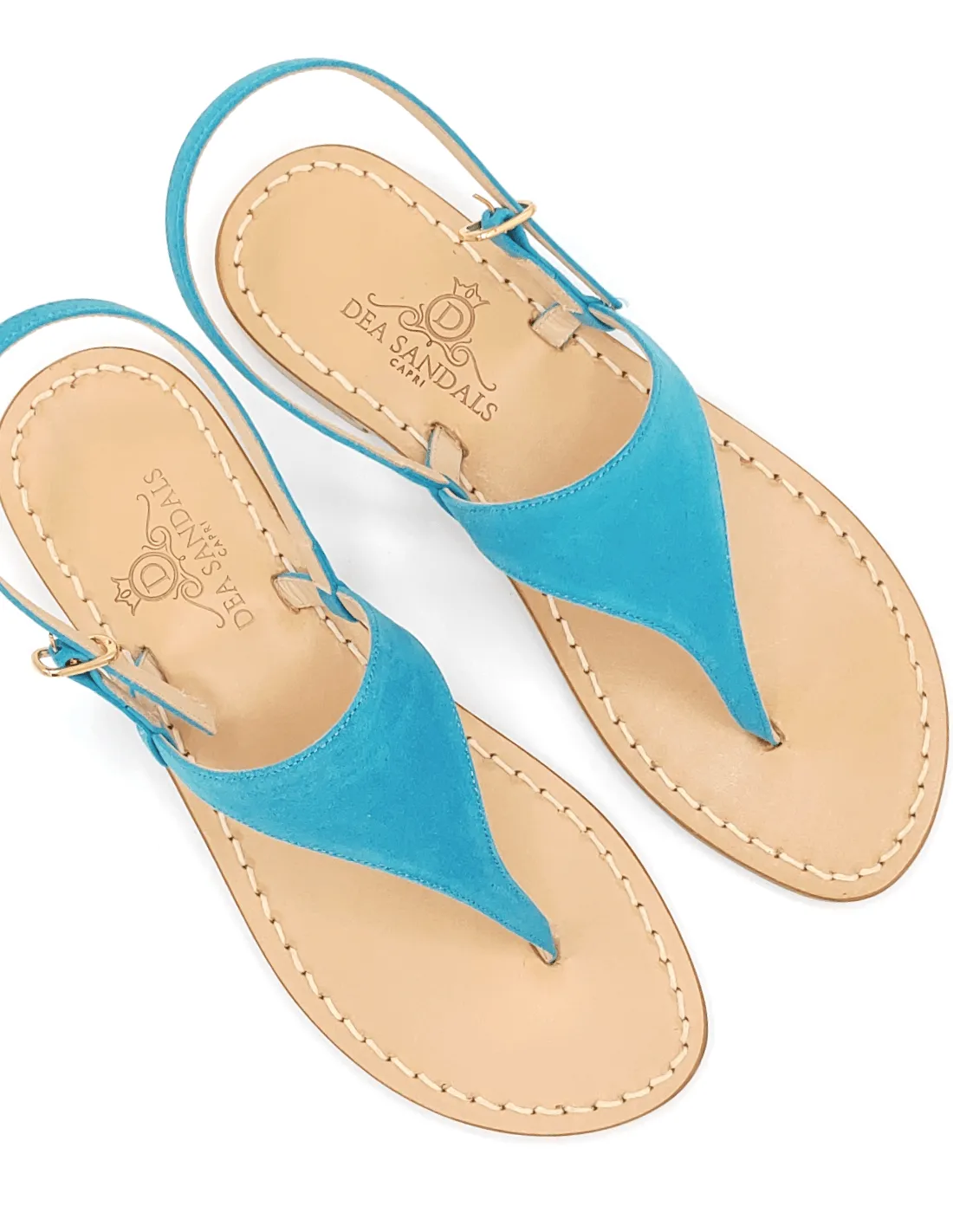 MIGLIERA TURQUOISE SUEDE SANDALS (ART. DS12CT)